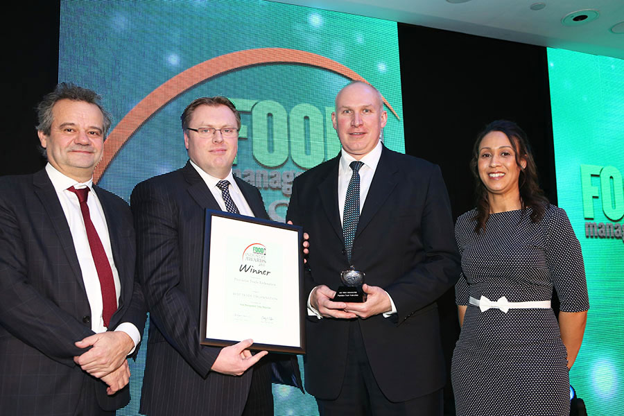 BEST TRADE ORGANISATION - The Provision Trade Federation	<br>Mark Hix, Terry Jones and Rob Nugent of The Provision Trade Federation with category partner Michelle Ingerfield of Meatup.