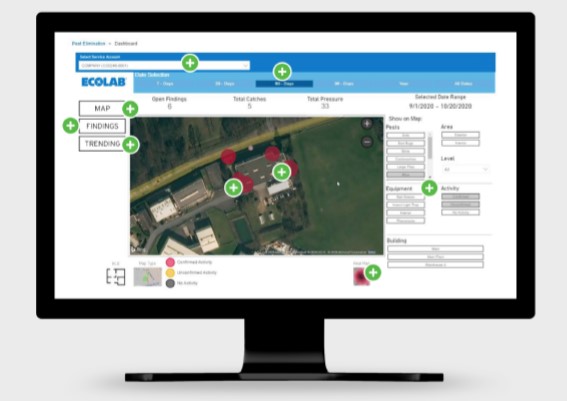 Ecolab data-driven pest management programme on monitor